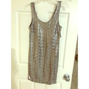 Sequin silver dress